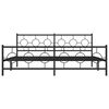 vidaXL Bed Frame Black Powder-Coated Steel Full Bed Frame Rectangular