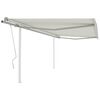 vidaXL Retractable Awning Cream Powder-coated aluminum Large Retractable