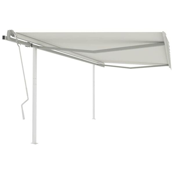 vidaXL Retractable Awning Cream Powder-coated aluminum Large Retractable