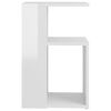 vidaXL Side Table High Gloss White Engineered Wood 14.2 x 11.8 x 22.0 in