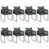 vidaXL Dining Set Black PVC Rattan Large Foldable Garden Dining Set