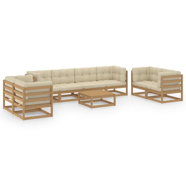 vidaXL Garden Lounge Set Honey brown and cream