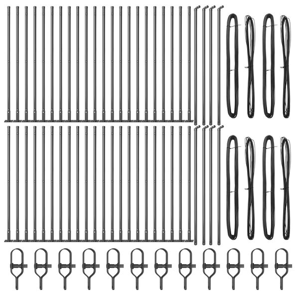 vidaXL Fence Post 52 pcs Grey 1.26 x 1.26 x 35.43 in