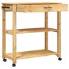 vidaXL Kitchen Trolley MONZA 33.1"x15.7"x34.8" Solid Wood Pine
