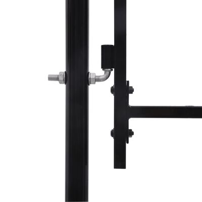 vidaXL Fence Gate Single Door with Spike Top Steel 3.3'x6.6' Black