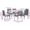 vidaXL Garden Dining Set Beige PE rattan 7 Piece Set