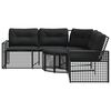 vidaXL Garden Sofa Black PE rattan, powder-coated steel, foam, polyester