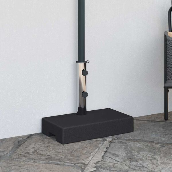 vidaXL Umbrella Base Black Granite, Stainless Steel Standard