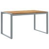 vidaXL Garden Dining Table Gray 55.1" x 31.5" x 29.5