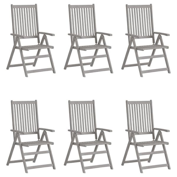 vidaXL Garden Chair Set of 6 Grey, Anthracite
