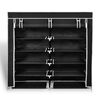 vidaXL Shoe Rack Black Powder-coated steel, Polyethylene fabric