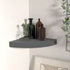 vidaXL Corner Shelf High gloss grey Honeycomb MDF, metal Small