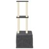 vidaXL Cat Tree Dark grey Engineered wood, Plush, Sisal Large Modern