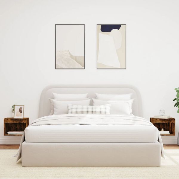 vidaXL Bedside Cabinet Set of 2 Smoked Oak Engineered wood Standard