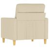 vidaXL Sofa Chair Cream Polyester Single Armchair Rectangular Modern
