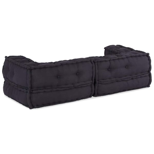vidaXL Pouffe Anthracite 100% Cotton 55.1 in x 27.6 in x 14.2 in