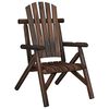 vidaXL Garden Lounge Set Burned Wood Solid Spruce Wood Medium Durable