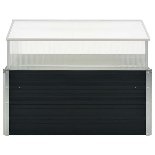 vidaXL Greenhouse Anthracite Galvanized Steel, Polycarbonate Medium