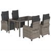 vidaXL Garden Dining Set Grey PE rattan Standard Removable Covers
