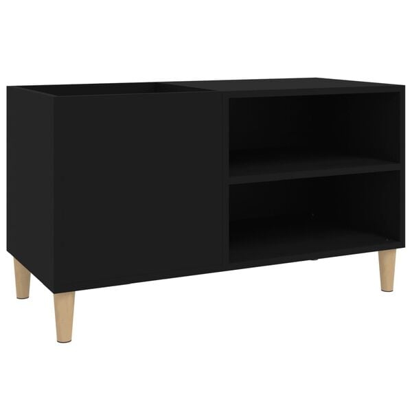 vidaXL Record Cabinet Black Engineered wood Medium Record Cabinet
