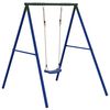 vidaXL Outdoor Swing Set Blue Painted Steel Standard Height-Adjustable
