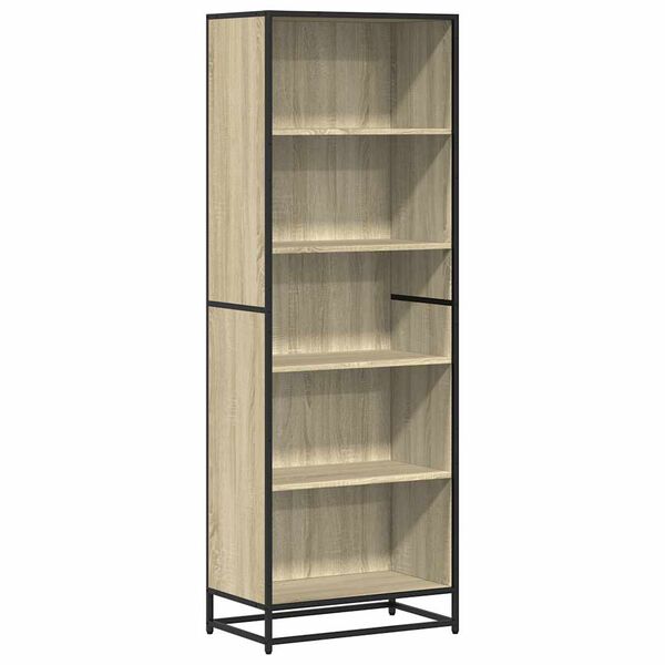 vidaXL Bookcase Sonoma Oak Engineered wood, metal Tall Bookcase