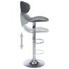 vidaXL Bar Stool Set of 2 Grey Faux leather Adjustable Swivel