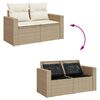 vidaXL Garden Sofa Set Beige PE Rattan Large Modular Garden Sofa Set