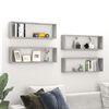 vidaXL Wall Shelf Set of 4 Concrete grey Engineered wood