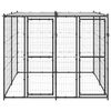vidaXL Dog Kennel Black and silver Powder-coated steel Large Durable