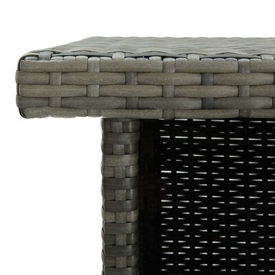 vidaXL Corner Bar Table Gray 39.4"x19.7"x41.3" Poly Rattan