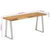 vidaXL Bench Natural Wood Solid Acacia Wood 41.3 in Durable Bench