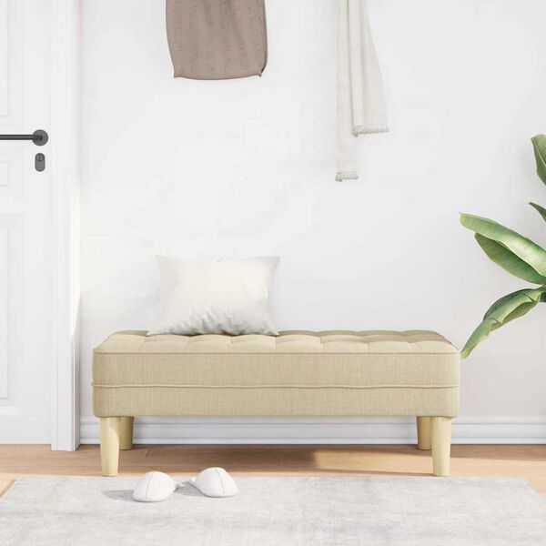 vidaXL Bench Cream 113 x 57 x 39 cm fabric