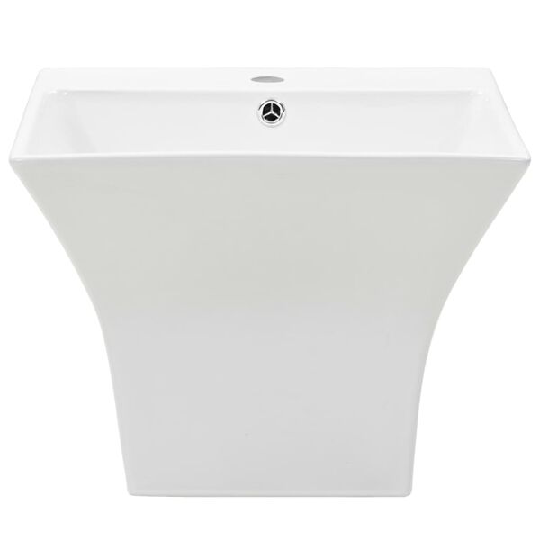 vidaXL Wall-mounted Basin Ceramic White 19.69x17.72x16.14"