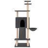 vidaXL Cat Tree Dark grey Engineered wood Large Stackable Cat Tree