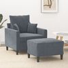 vidaXL Sofa Chair With Footstool Dark Grey