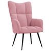 vidaXL Relaxing Chair With Stool Pink Velvet Medium Stylish Design