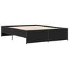 vidaXL Bed Frame Black Engineered Wood and Metal Double Bed Modern