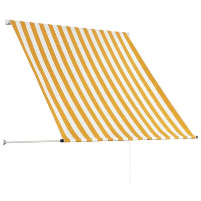 vidaXL Retractable Awning 59.1"x59.1" Yellow and White