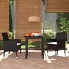 vidaXL Dining Set Black PE Rattan, Steel, Fabric, Glass, Aluminum Medium