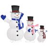 vidaXL Snowman Family Figure White Fabric (100% polyester), steel