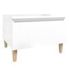 vidaXL Side Table High gloss white Engineered wood, solid eucalyptus wood