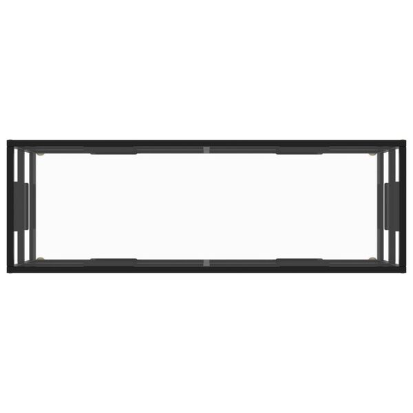vidaXL TV Cabinet Black with Tempered Glass 47.2x15.7x15.7"