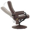 vidaXL Massage Recliner With Ottoman Brown Faux Leather Standard Swivel