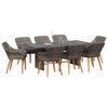 vidaXL Garden Dining Set with Cushion 9 pcs Gray poly rattan