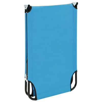 vidaXL Folding Sun Lounger Steel Turquoise Blue