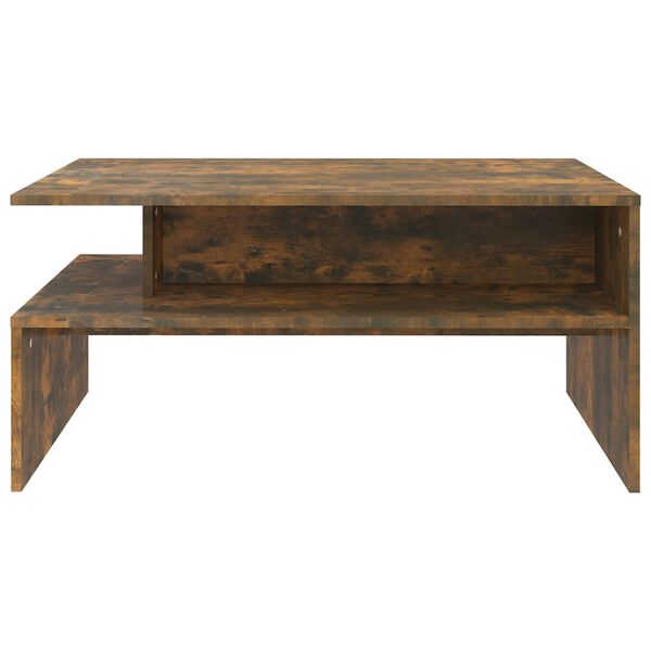 vidaXL Coffee Table Smoked Oak Engineered Wood 35.4 x 23.6 x 16.7 in