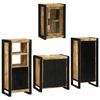 vidaXL Bathroom Furniture Set with Door 4 pcs Brown Solid Mango Wood