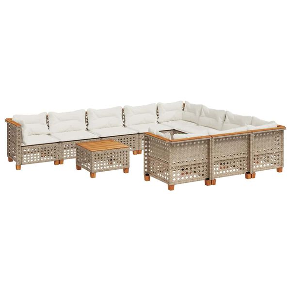 vidaXL Garden Sofa Set Beige, Cream White