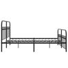 vidaXL Bed Frame Black Steel King Bed Frame Rectangular Modern